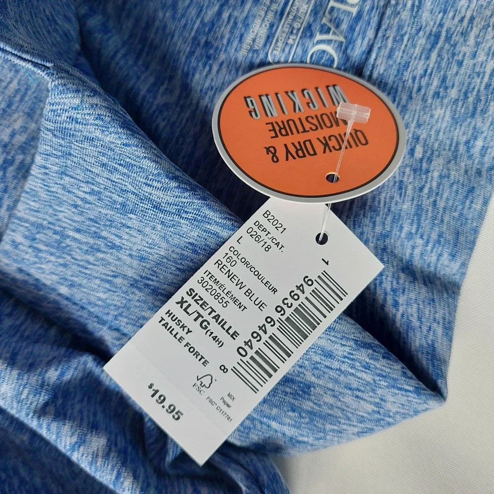 The Childrens Place Boys Quick Dry & Moisture Wicking  Perfomance Polo  Blue  XL